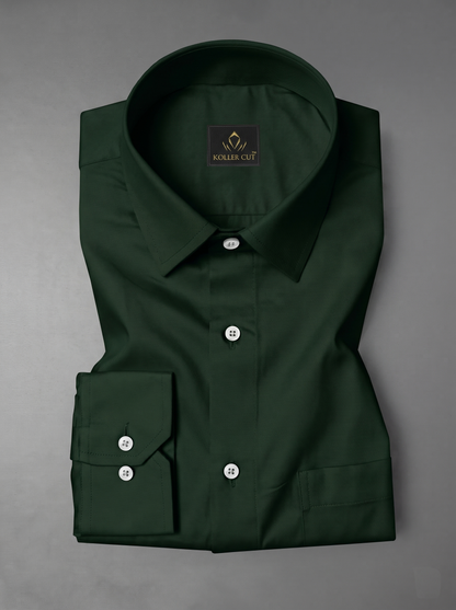 Phthalo Green Shirt Men | Forest Green Giza Cotton Shirt