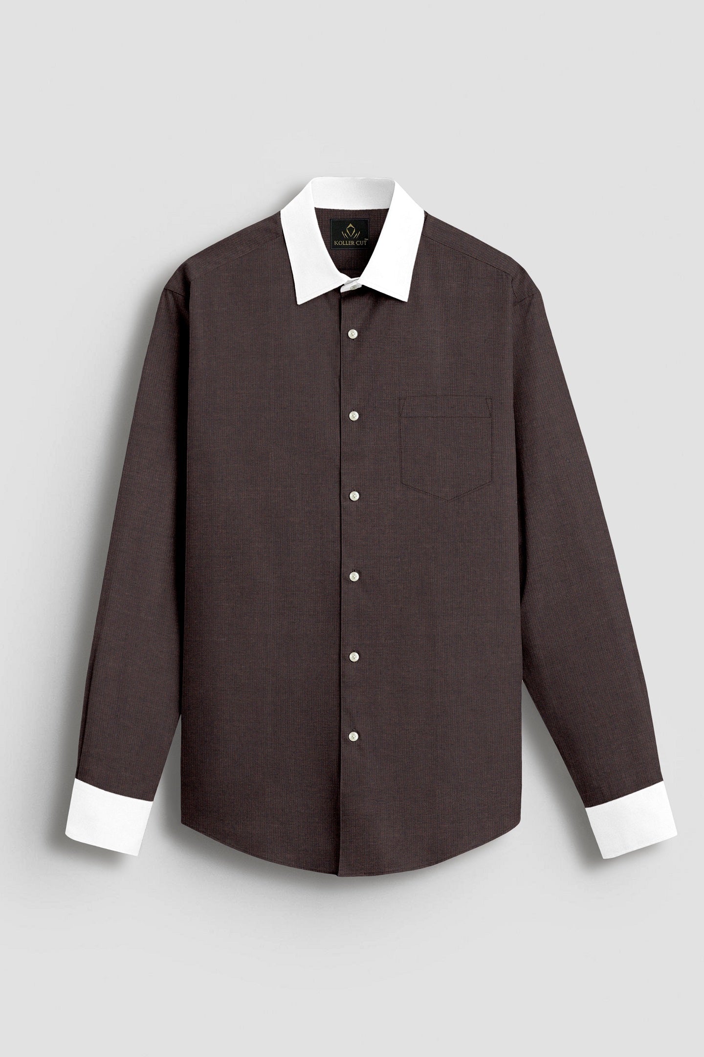 Coffee Brown Men's Luxurious Designer Linen Shirt