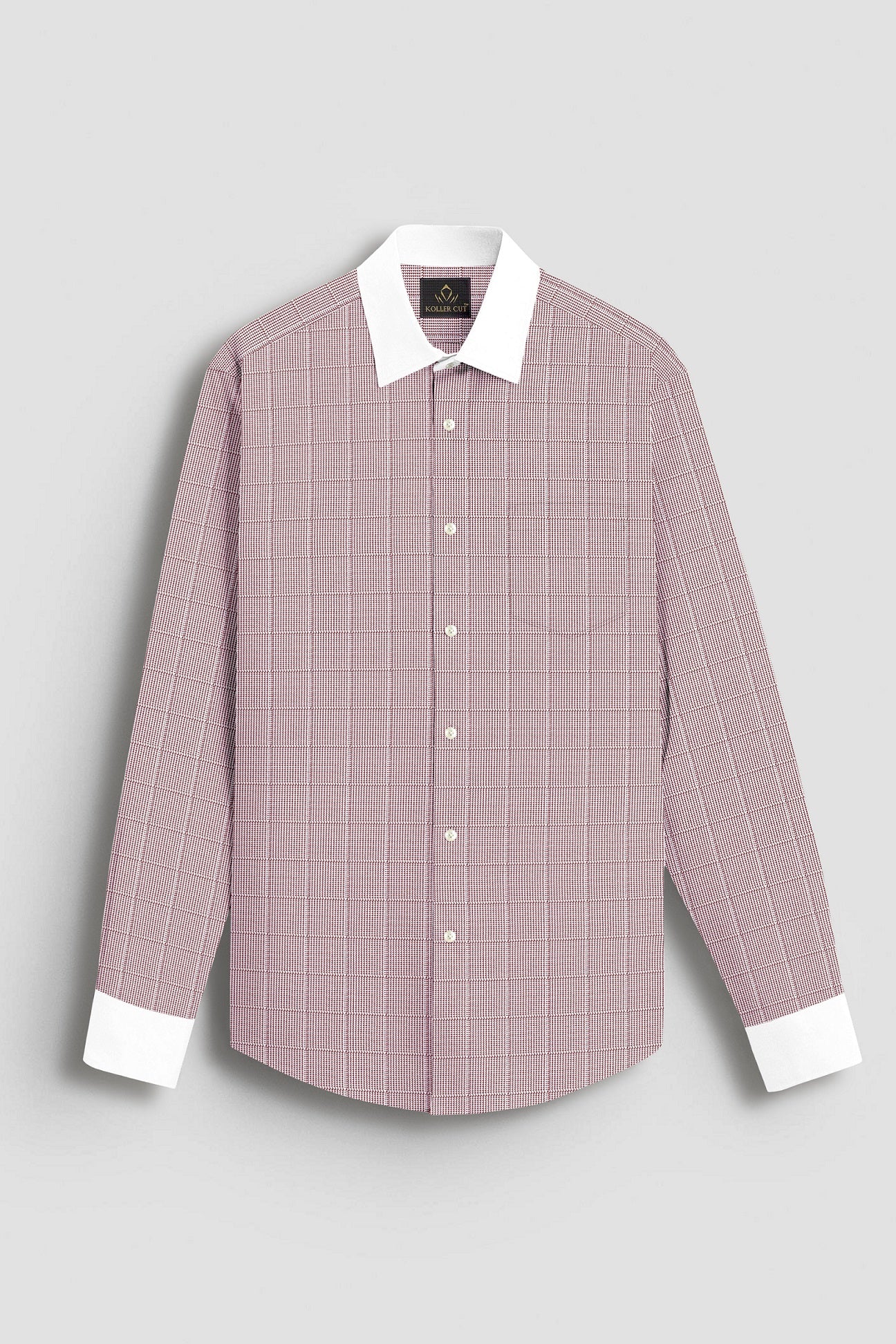 Fudge Brown and Frost White Checks Designer Cotton Shirt