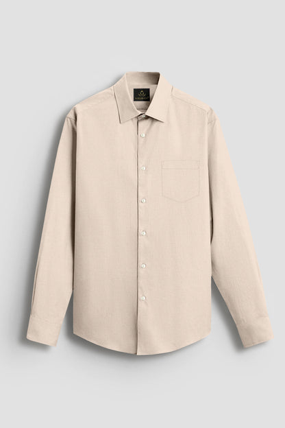 Marzipan Cream Premium Oxford Cotton Shirt