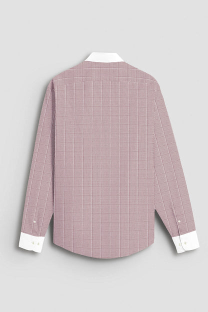 Fudge Brown and Frost White Checks Designer Cotton Shirt