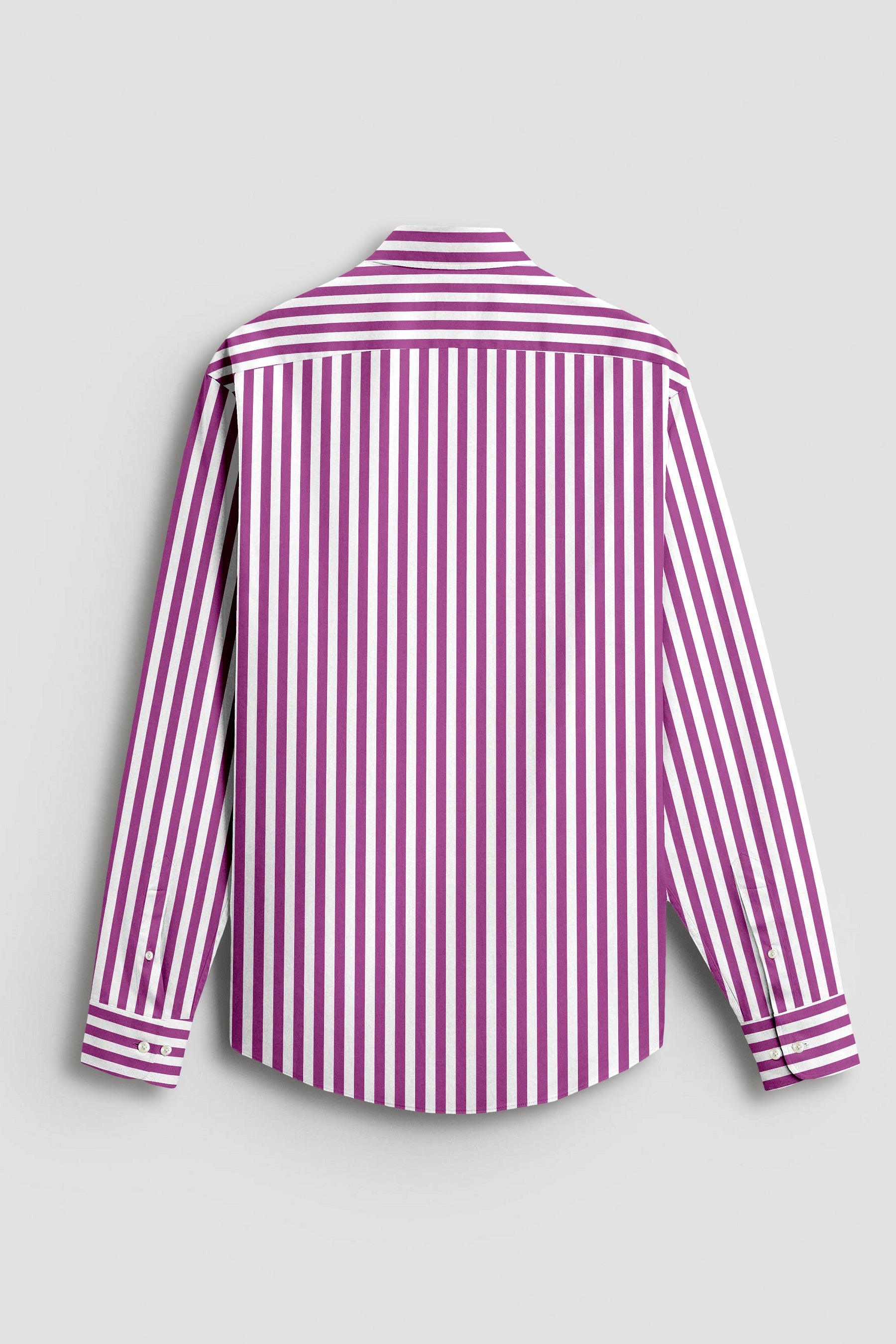 White and Grape Purple Chalk Stripes Cotton Shirt
