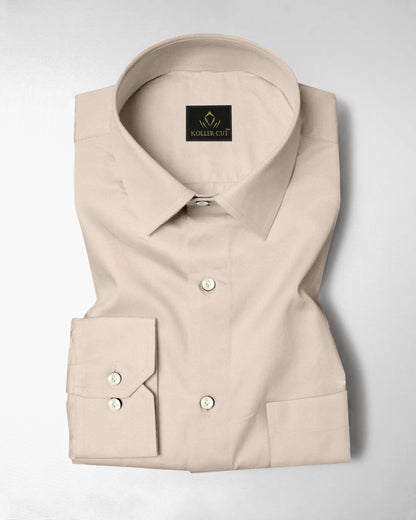 Marzipan Cream Premium Oxford Cotton Shirt