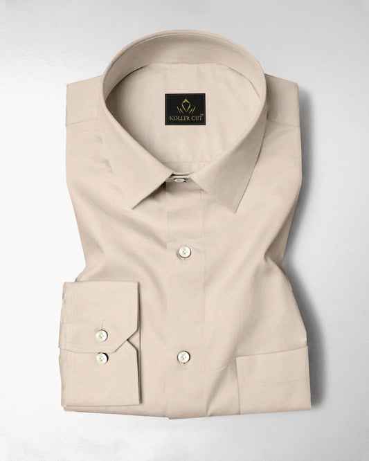 Marzipan Cream Premium Oxford Cotton Shirt