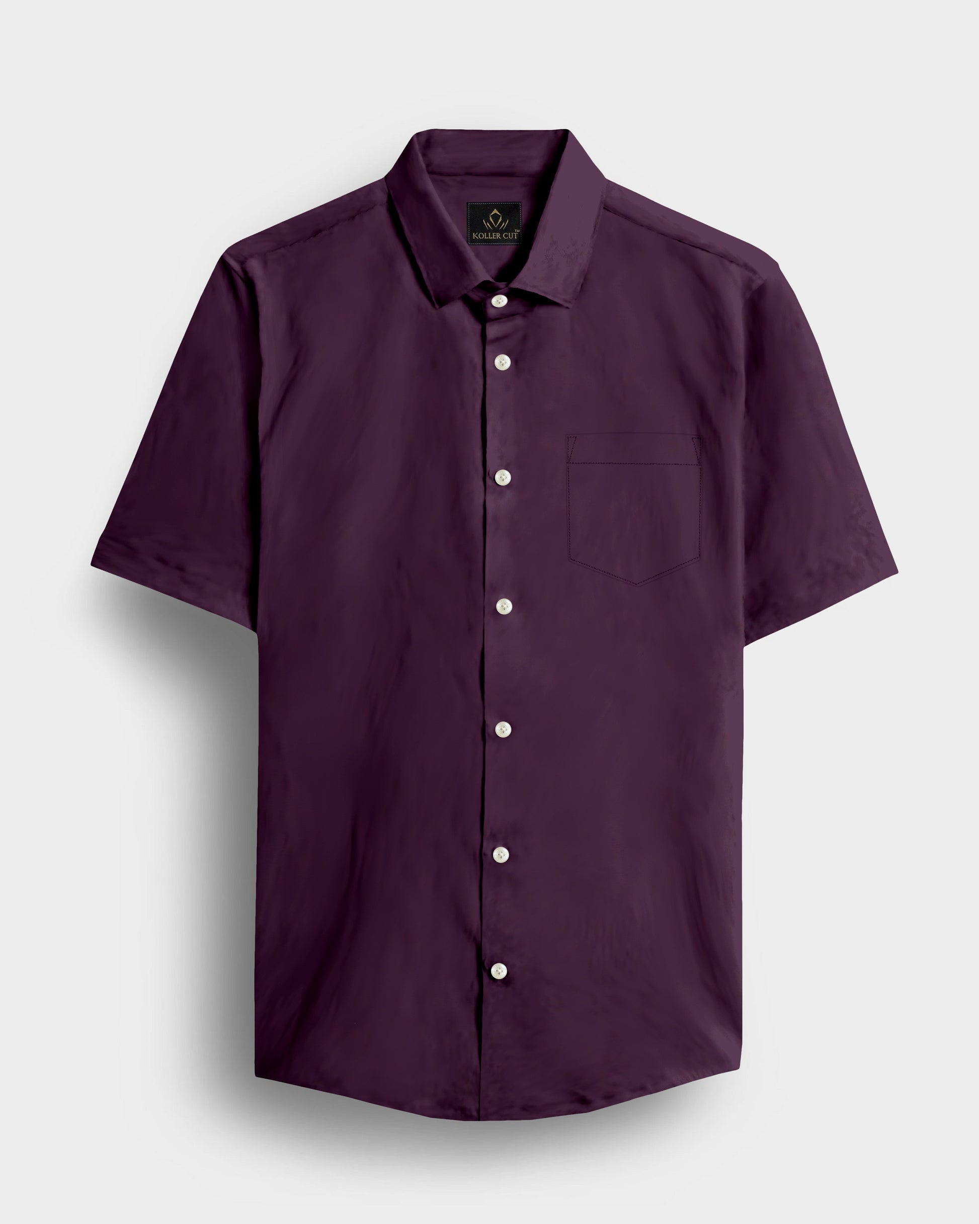 Thunder Purple Men's Solid Giza Cotton Shirt