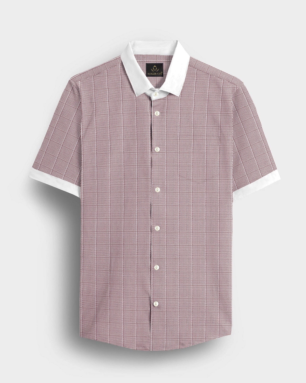 Fudge Brown and Frost White Checks Designer Cotton Shirt