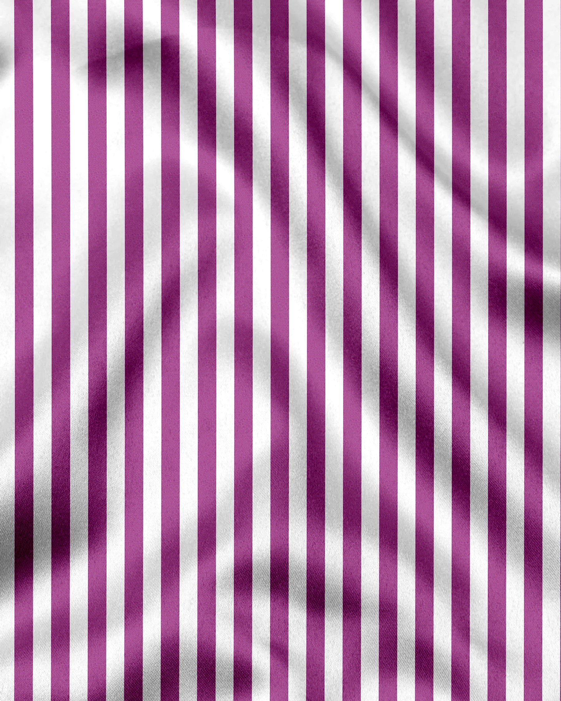 White and Grape Purple Chalk Stripes Cotton Shirt