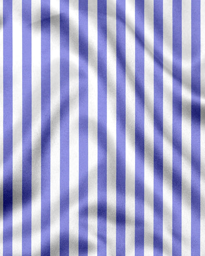 Iolite Blue and White Awning Stripes Cotton Shirt