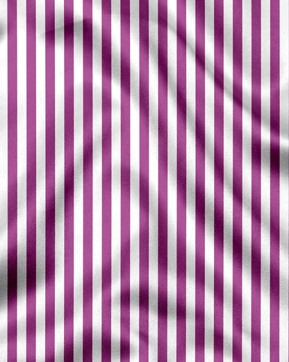 White and Grape Purple Chalk Stripes Designer Cotton Shirt