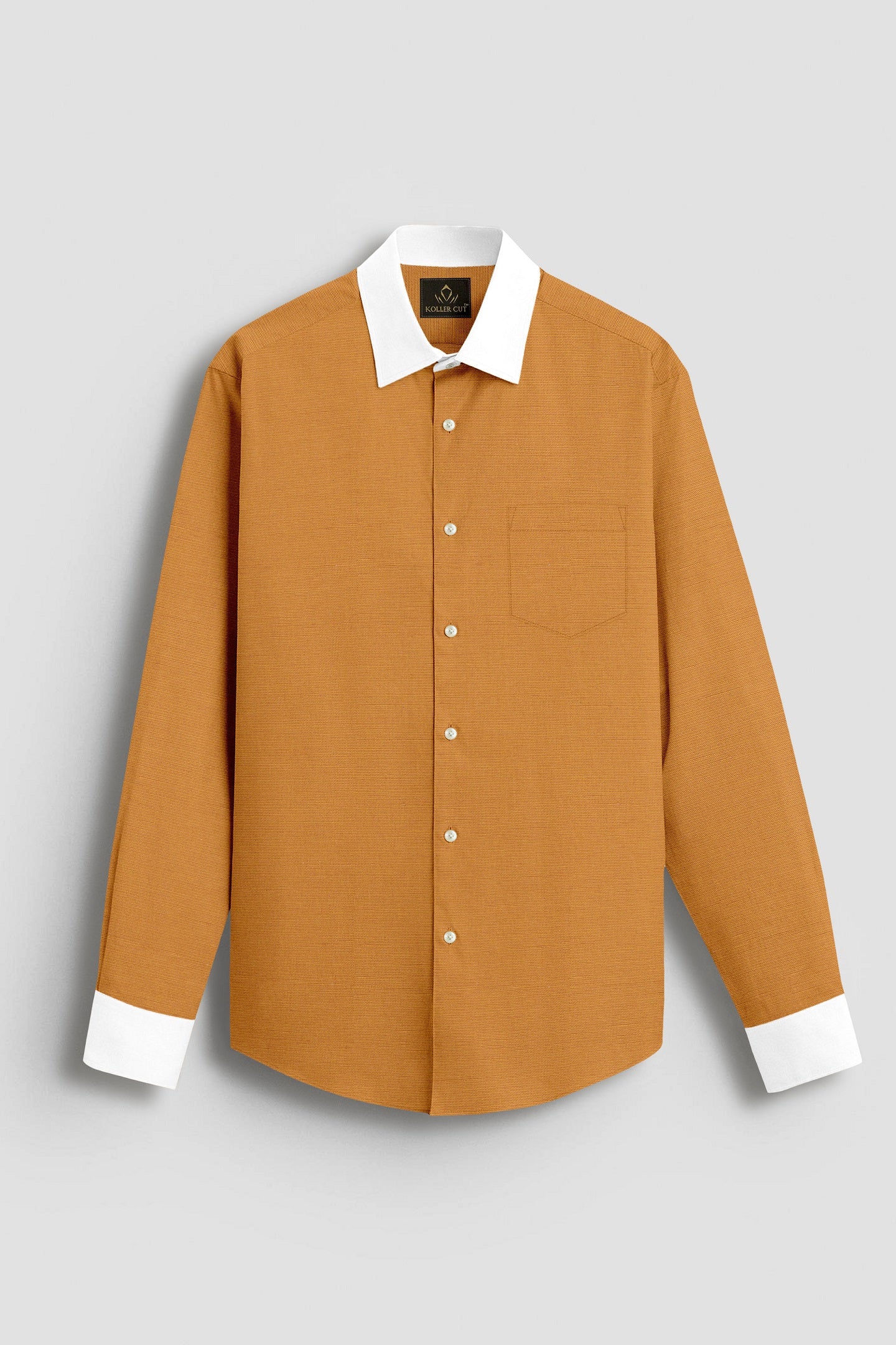 Apricot Yellow Luxurious Designer linen shirt