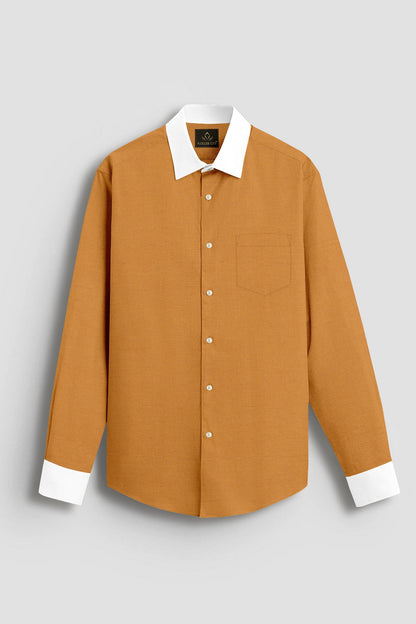 Apricot Yellow Luxurious Designer linen shirt