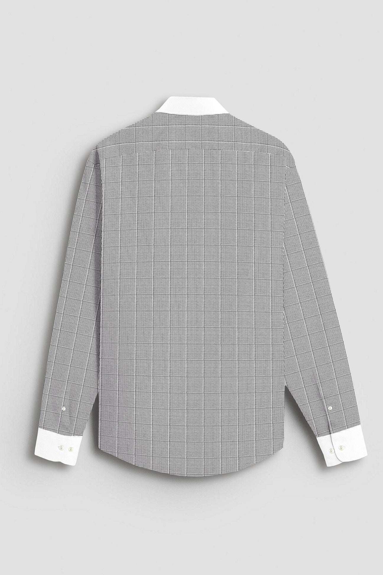 Coal Black and Frost White Checks Designer Cotton Shirt