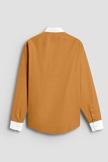 Apricot Yellow Luxurious Designer linen shirt