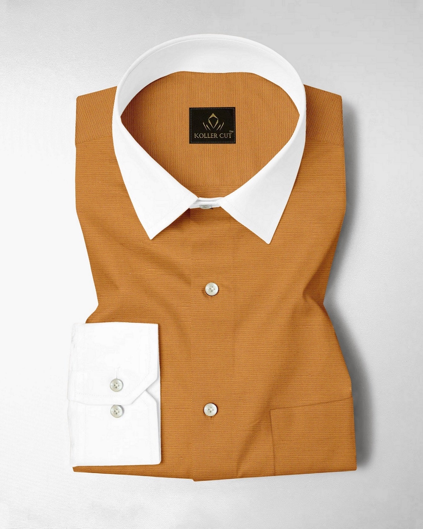 Apricot Yellow Luxurious Designer linen shirt