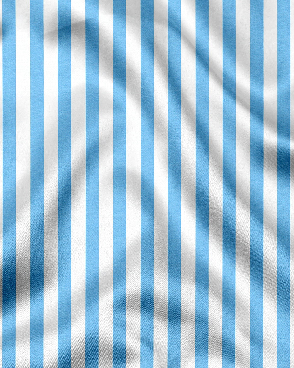 Cloisonne Blue and White Awning Stripes Cotton Shirt