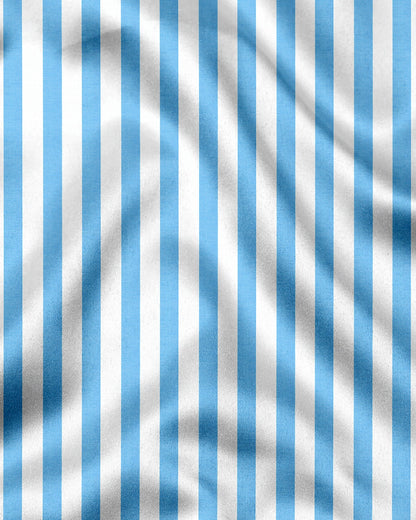 Cloisonne Blue and White Awning Stripes Cotton Shirt