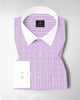 Lavender and Frost White Checks Designer  Cotton Shirt