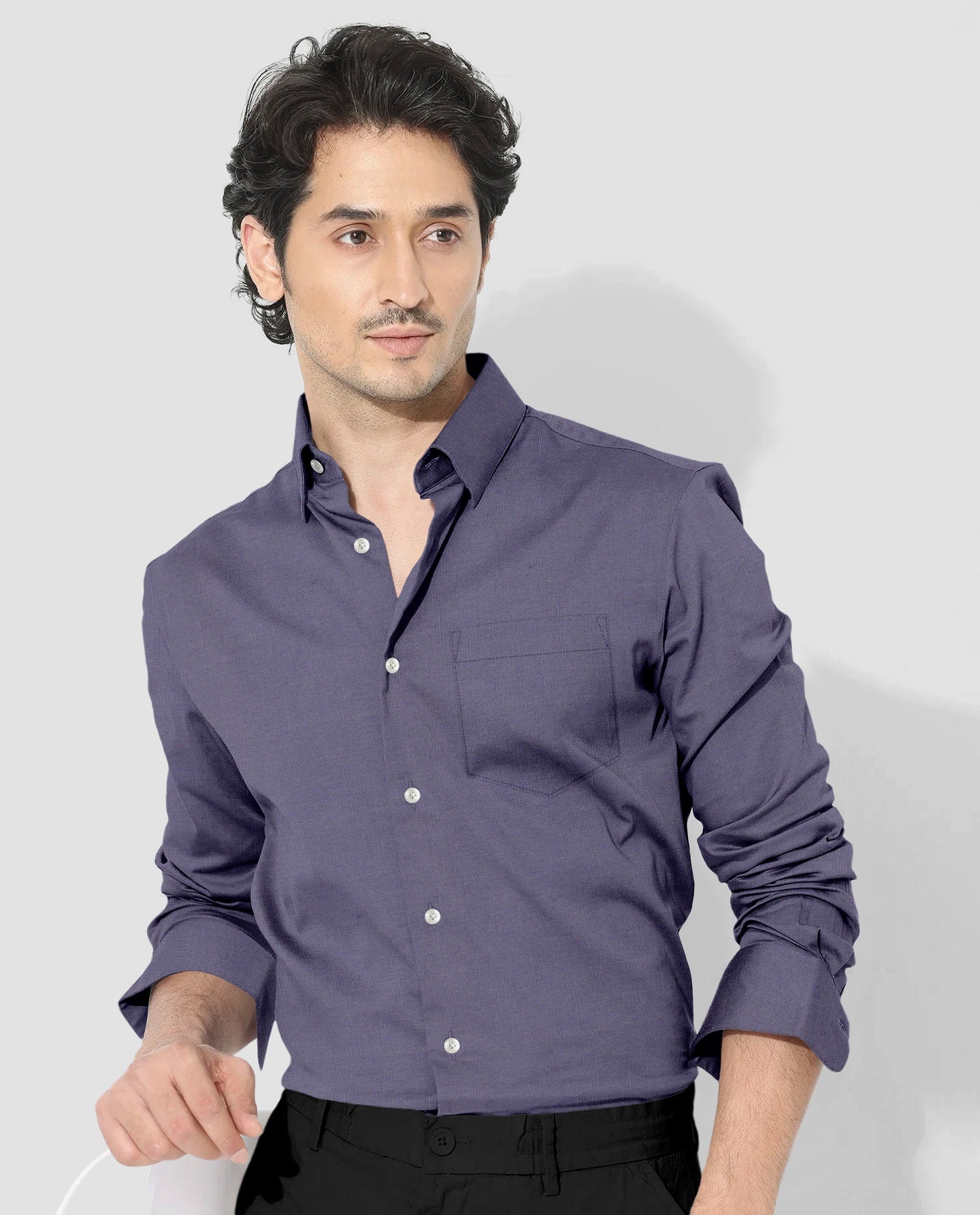 Iron Gray Cotton Linen Shirt