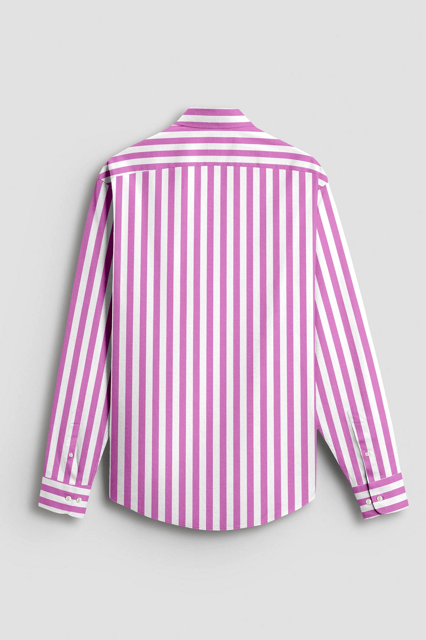 Phlox Pink and White Awning Stripes Cotton Shirt