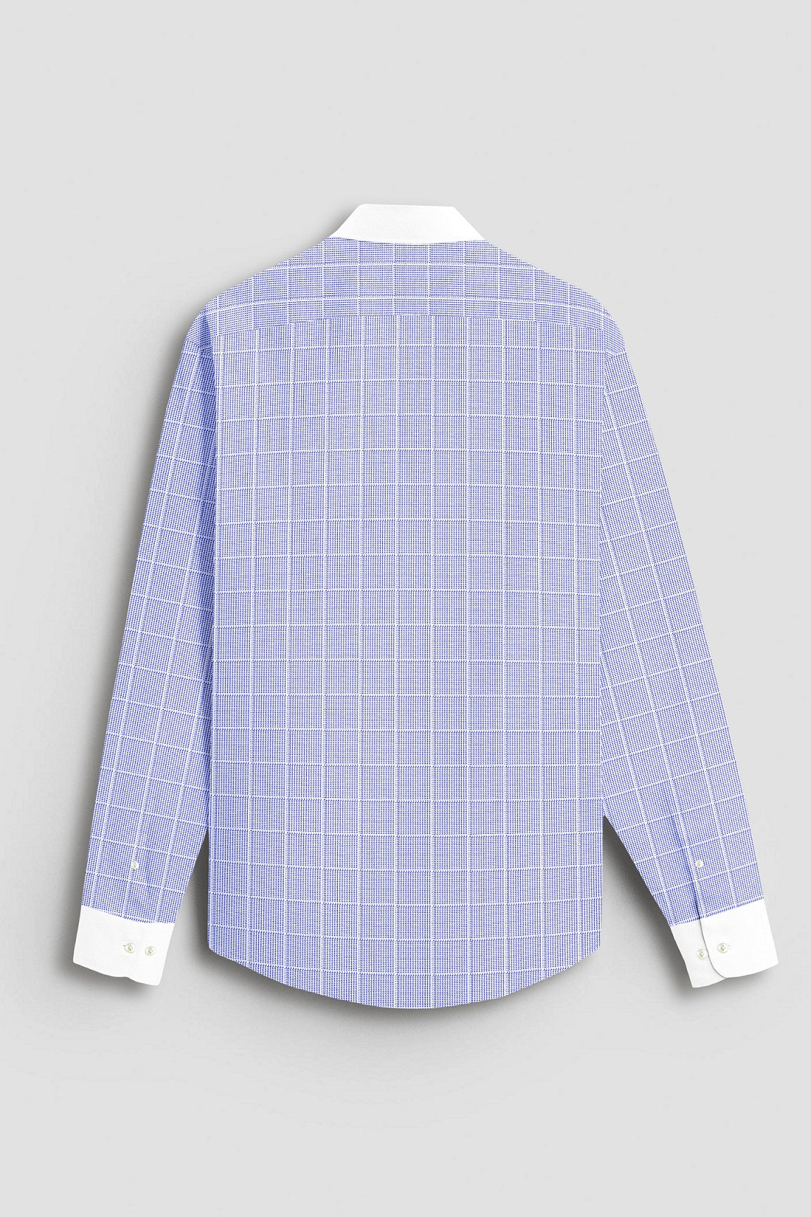 Ethereal Blue and Frost White Checks Designer Cotton Shirt