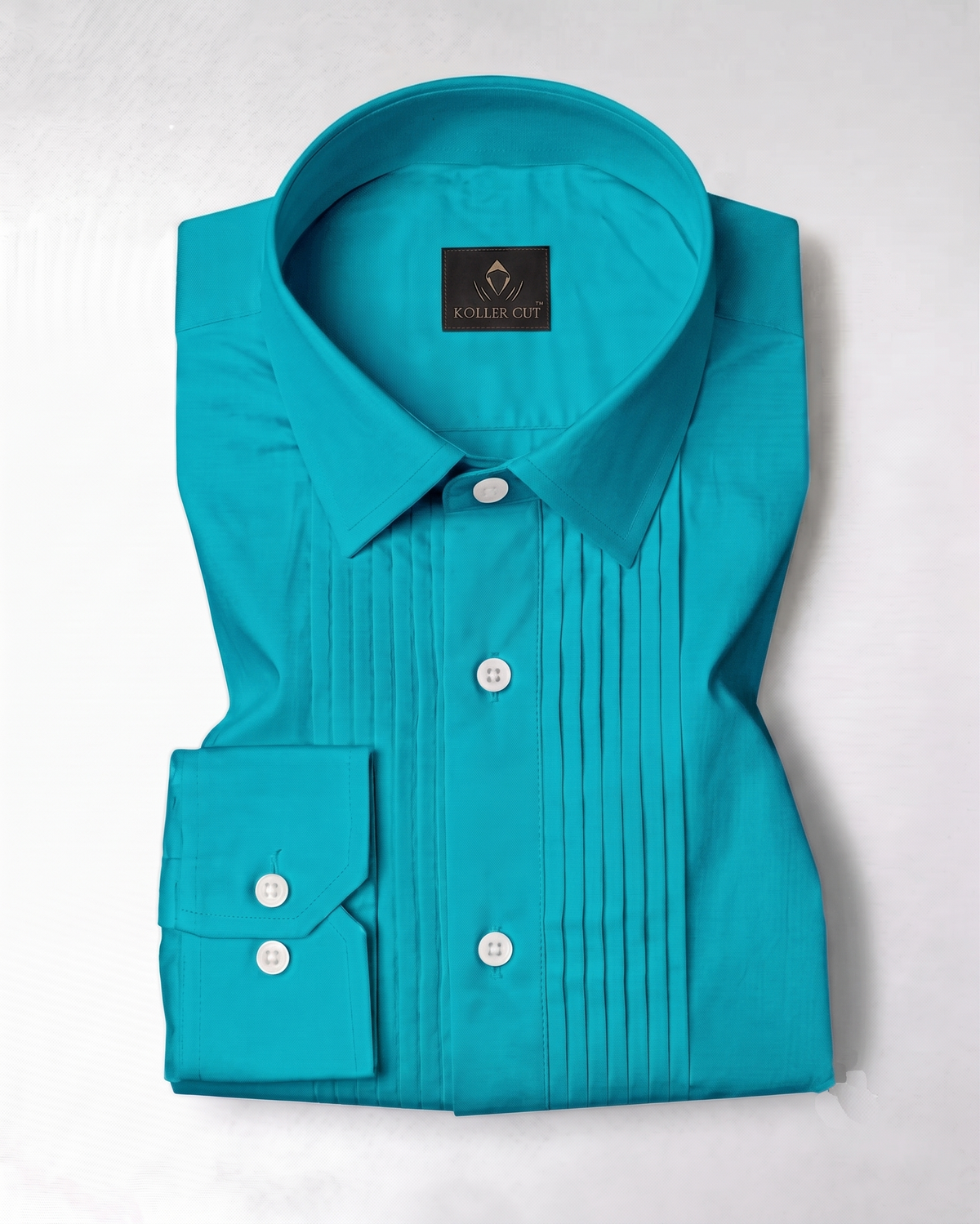 Turquoise Blue Giza Cotton Tuxedo Shirt