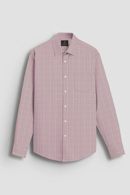 Fudge Brown and Frost White Checks Cotton Shirt