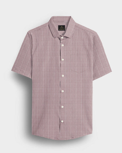 Fudge Brown and Frost White Checks Cotton Shirt
