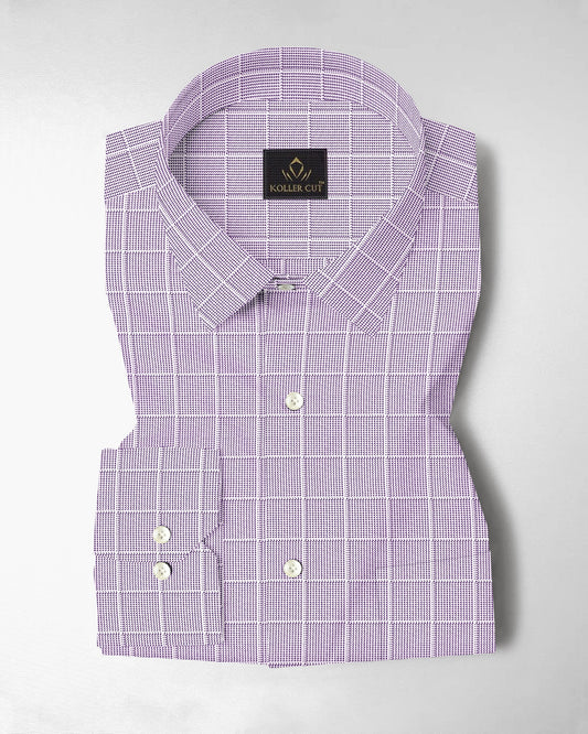 Lavender and Frost White Checks Cotton Shirt