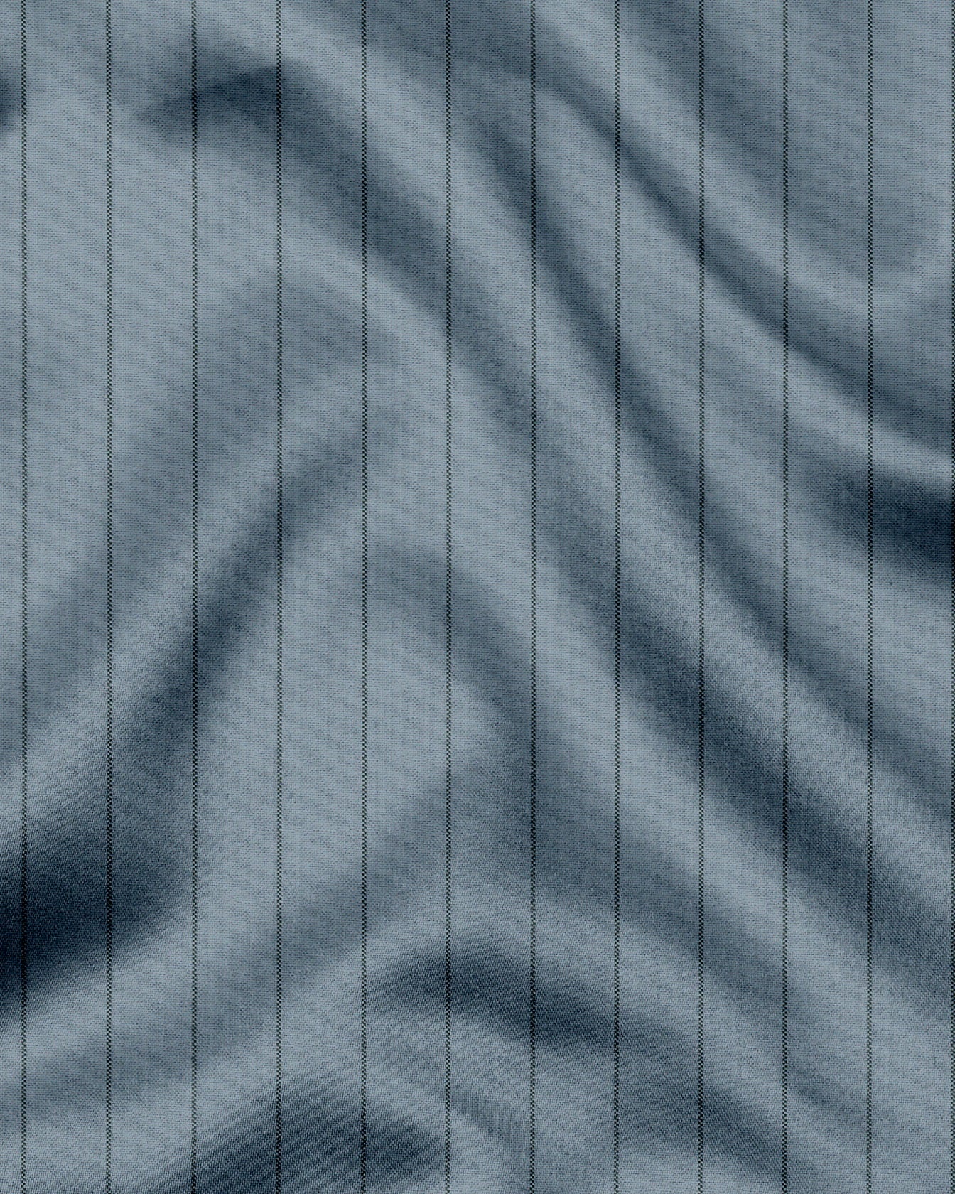 Apatite Blue and Pine Green Altered Broken Stripes Oxford Cotton Shirt