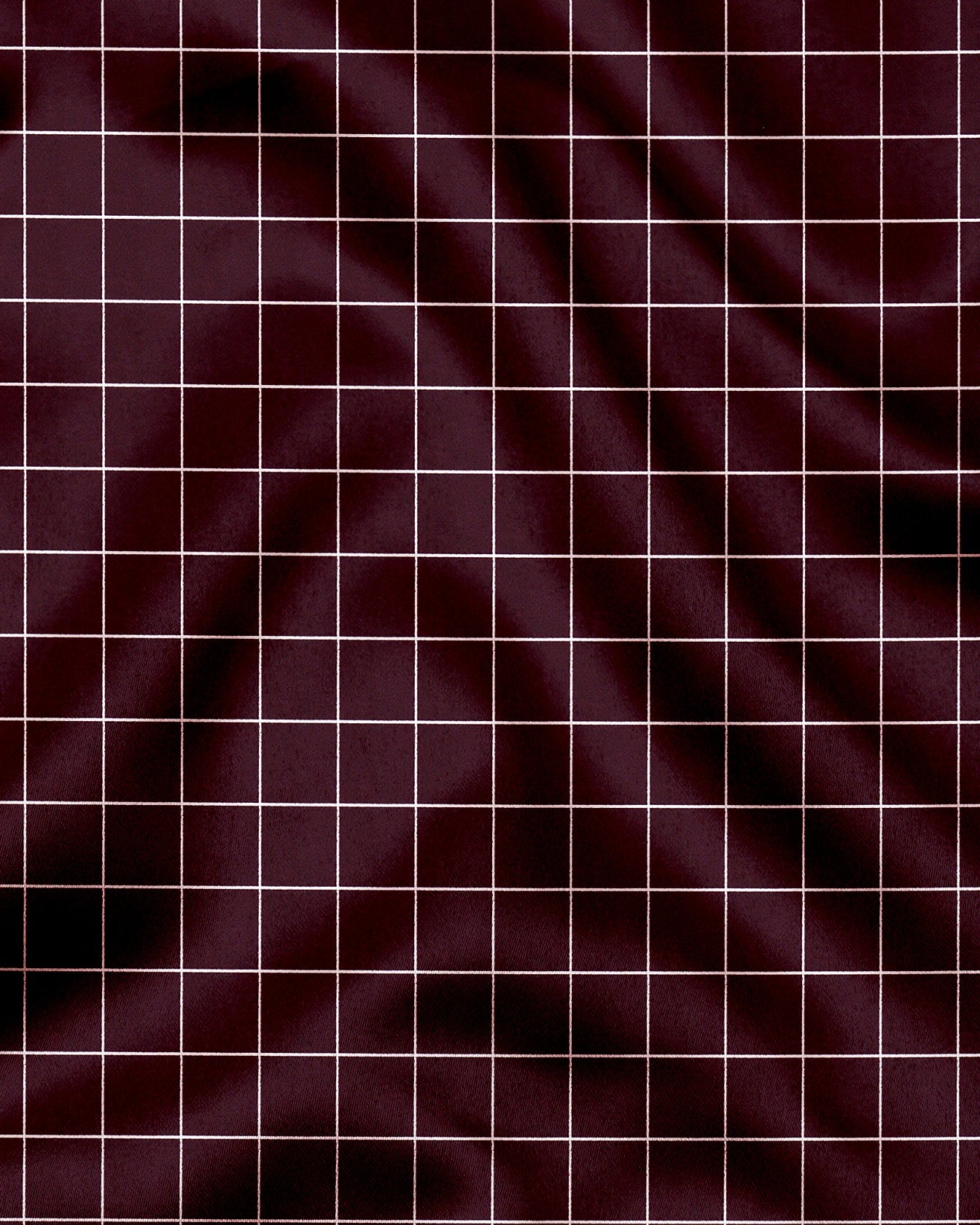 Aubergine Maroon and Salt White Graph Checks Cotton Shirt