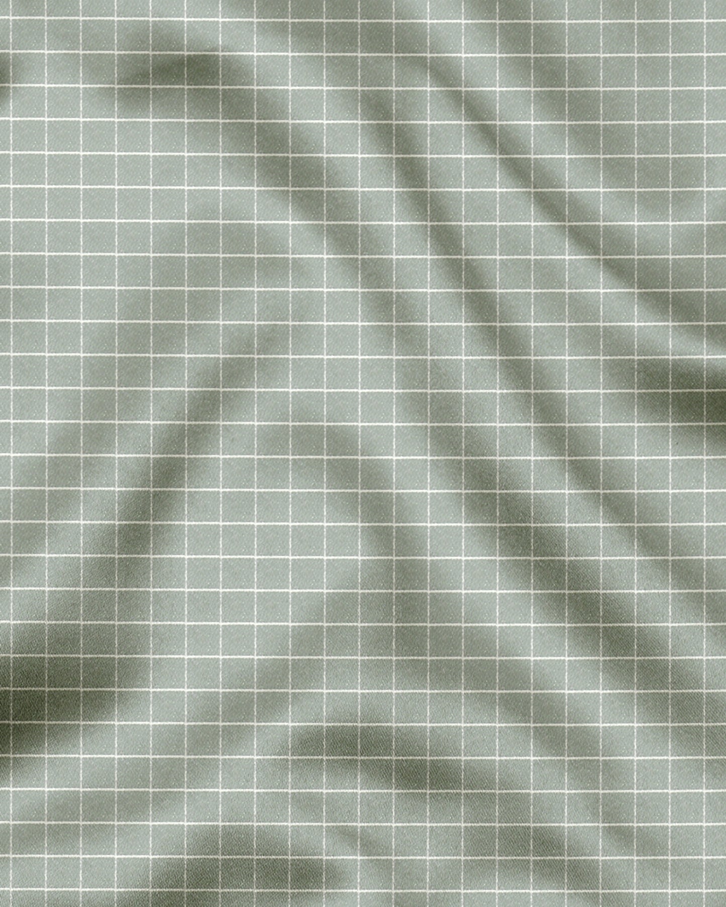Avocado Green and Snow White Checks Cotton Shirt