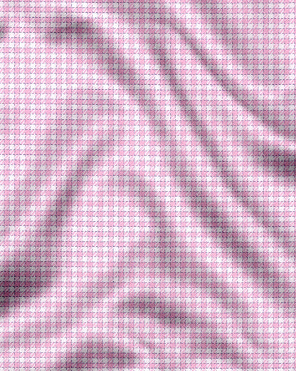 Azalea Pink and Milk White Gingham Shepherd Checks 2 Ply Giza Cotton Shirt