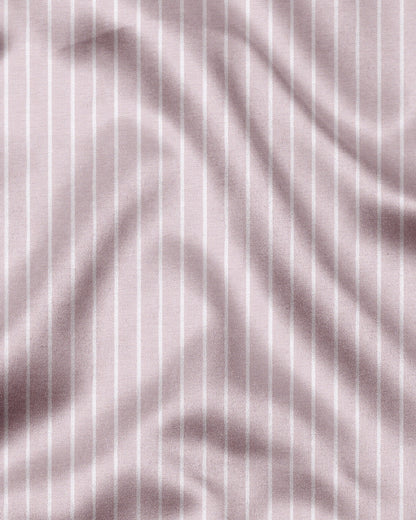 Blossom Pink and Flash White Chalk Stripes Oxford Cotton Shirt