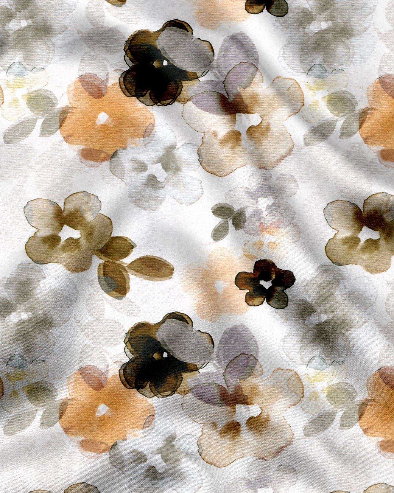 Bright White With Lark Yellow and Kombu Green Hibiscus Flowers Printed Cotton Linen Shirt