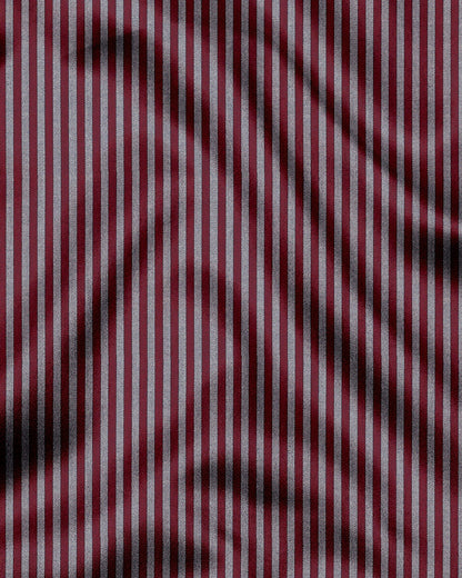 Cabernet Red and Portabella Grey Stripes Cotton Shirt