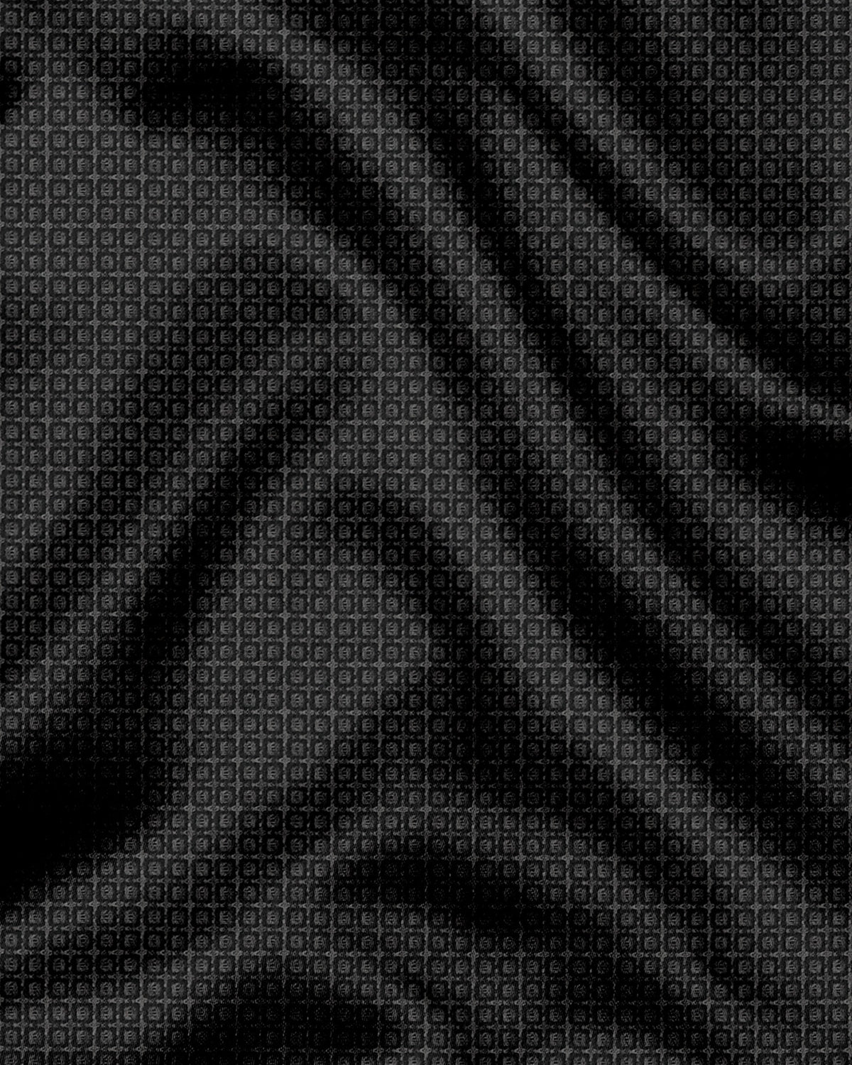 Caribou Grey and Jade Black Square Check 2 Ply Giza Cotton Shirt