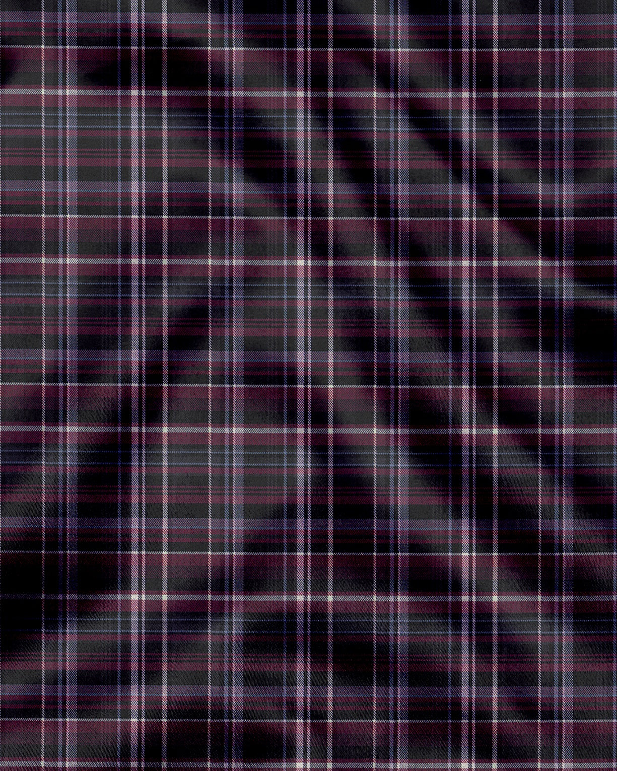 Caviar Black with Crystal Gray and Zinfandel Red Checks 2 Ply Giza Cotton Shirt