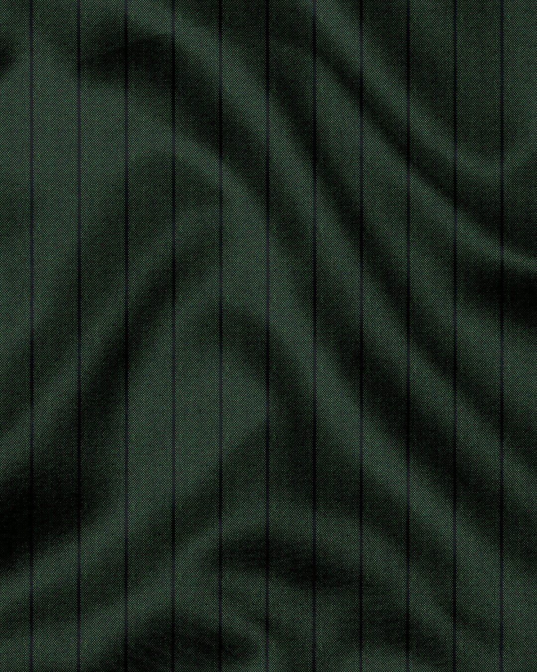 Cedar Green and Raven Black Pinstripes Oxford Cotton Shirt