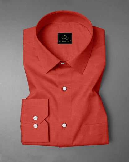 Celosia Orange Cotton Linen Shirt