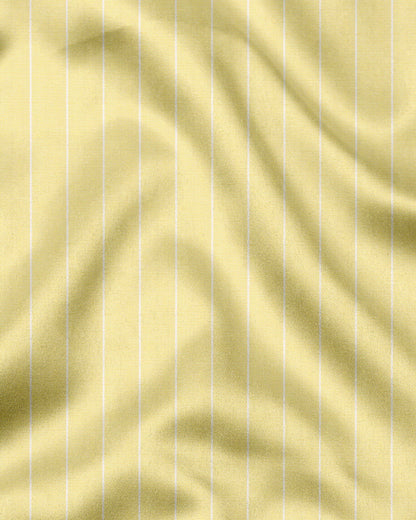 Charlock Yellow and Paper White Pinstripes Oxford Cotton Shirt