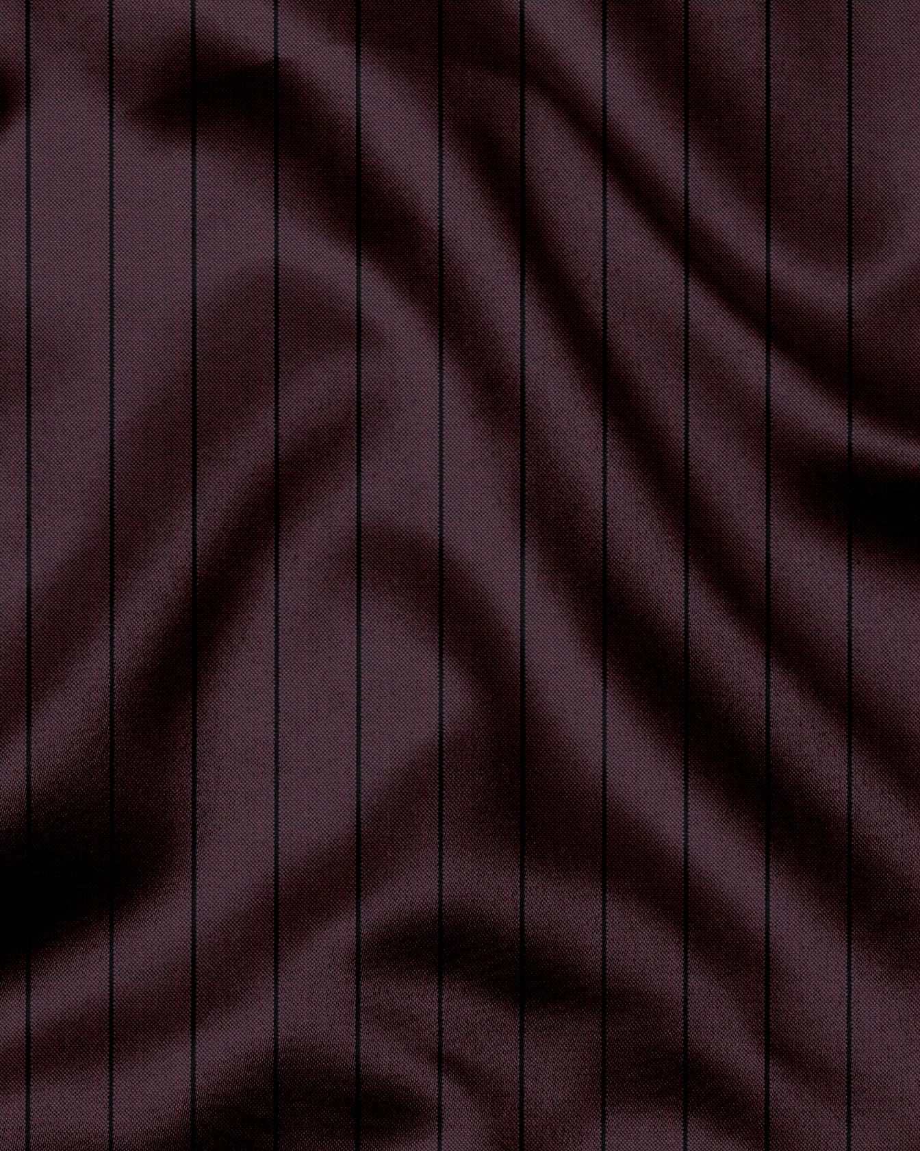 Claret Wine and Raven Black Pinstripes Oxford Cotton Shirt