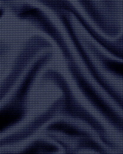 Coronet Blue And Cinder Gray Hounds Tooth Checks 2 Ply Giza Cotton Shirt