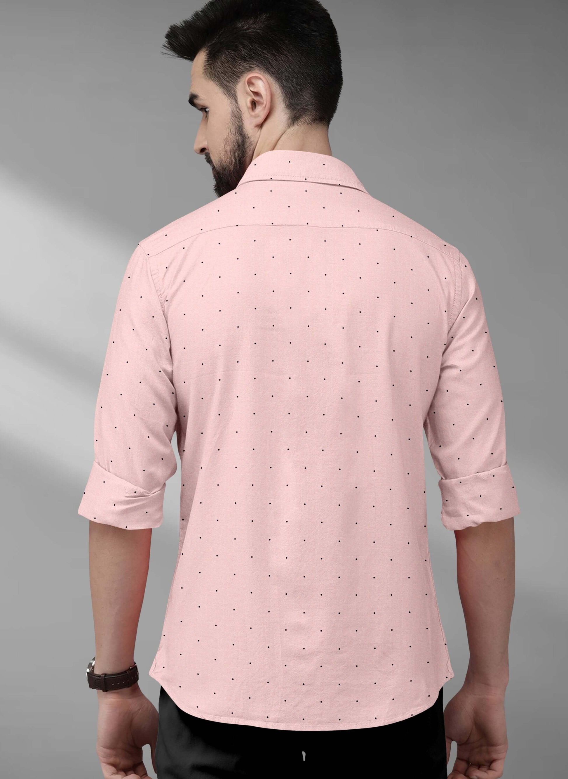 Creole Pink and Black Dotted Cotton Shirt