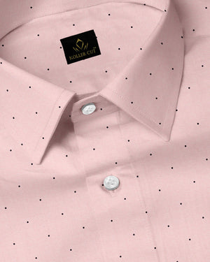Creole Pink and Black Dotted Cotton Shirt