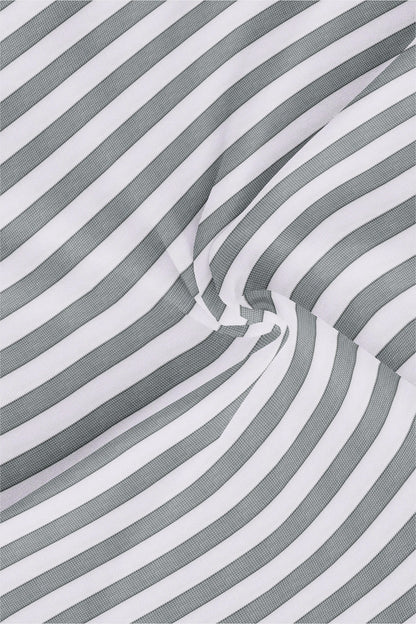 Silver Grey and White stripes Cotton Shirt