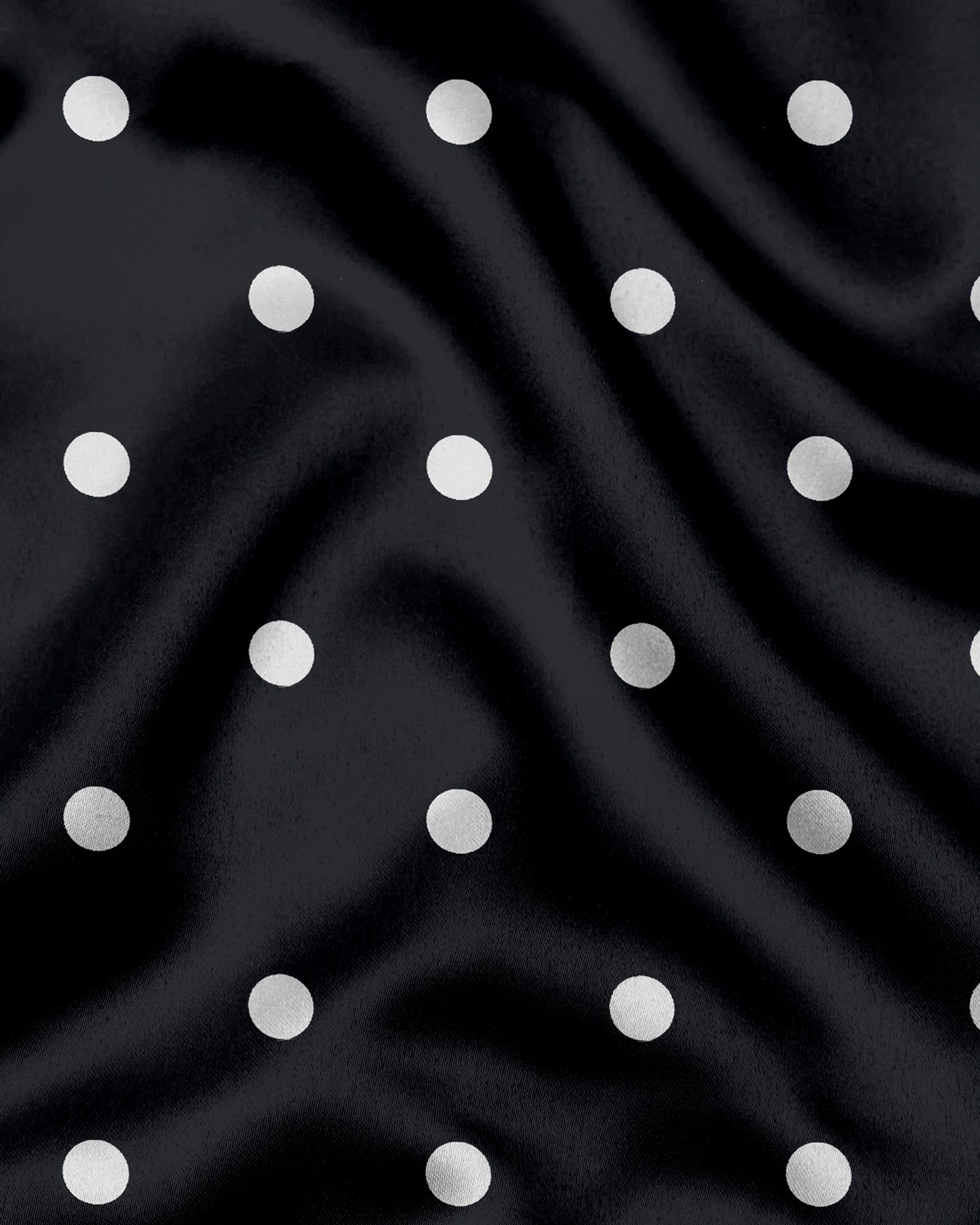Cumin Black and Silk White Polka Dots Printed Cotton Shirt