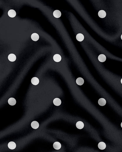 Cumin Black and Silk White Polka Dots Printed Cotton Shirt