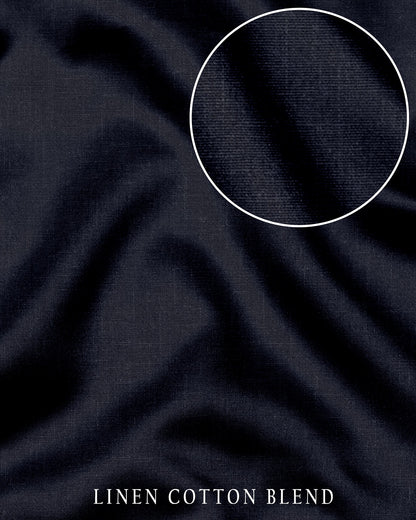 Dark Navy Blue Linen Blend Pant