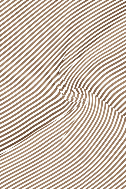 White and Antler Brown Candy Stripe Mandarin Collar Cotton Shirt