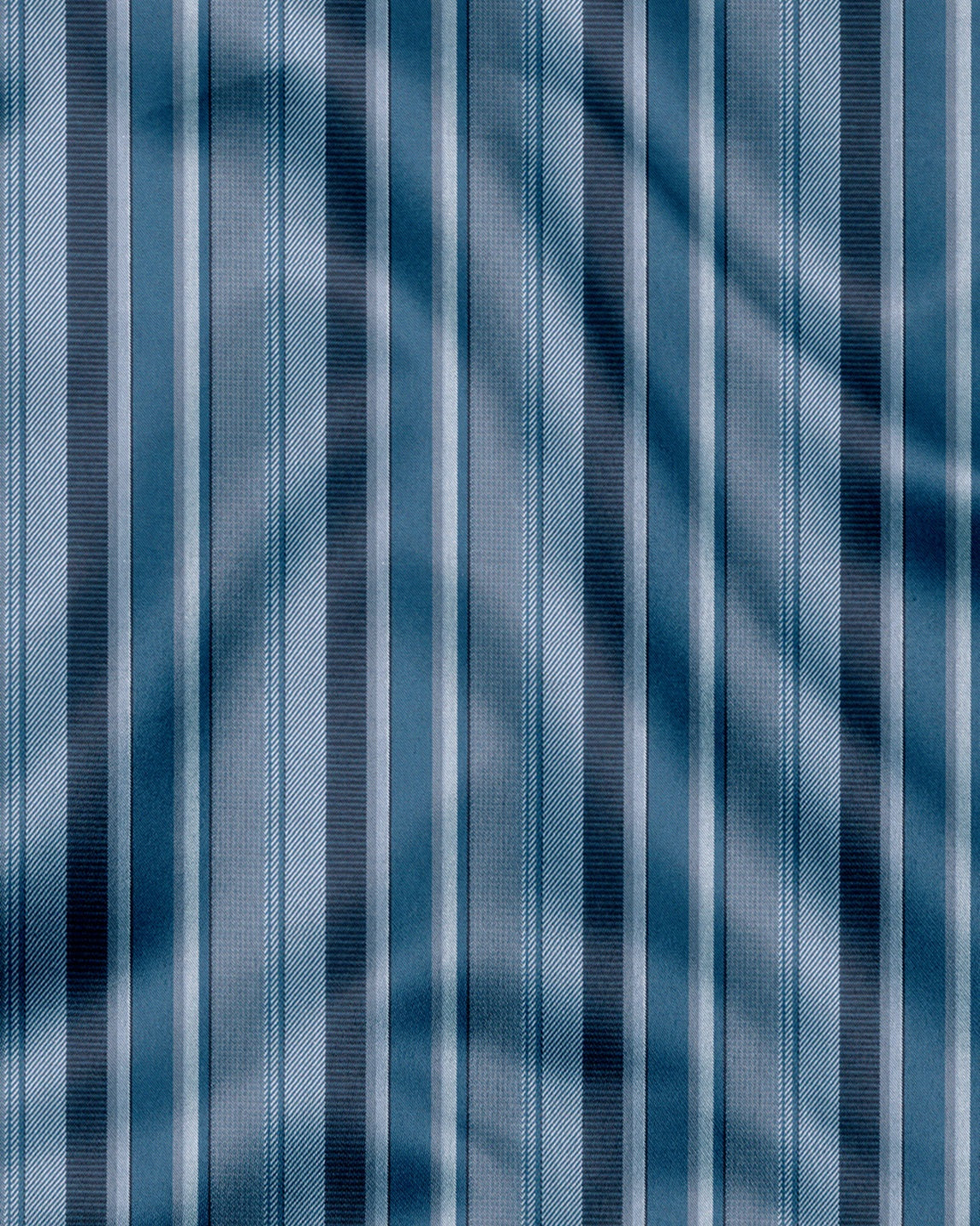Faience Blue with Silver gray and Riviera Blue Stripes Cotton Shirt